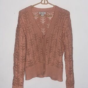 Rachel Zoe Los Angeles Malibu Coral Peach Cardigan knit
